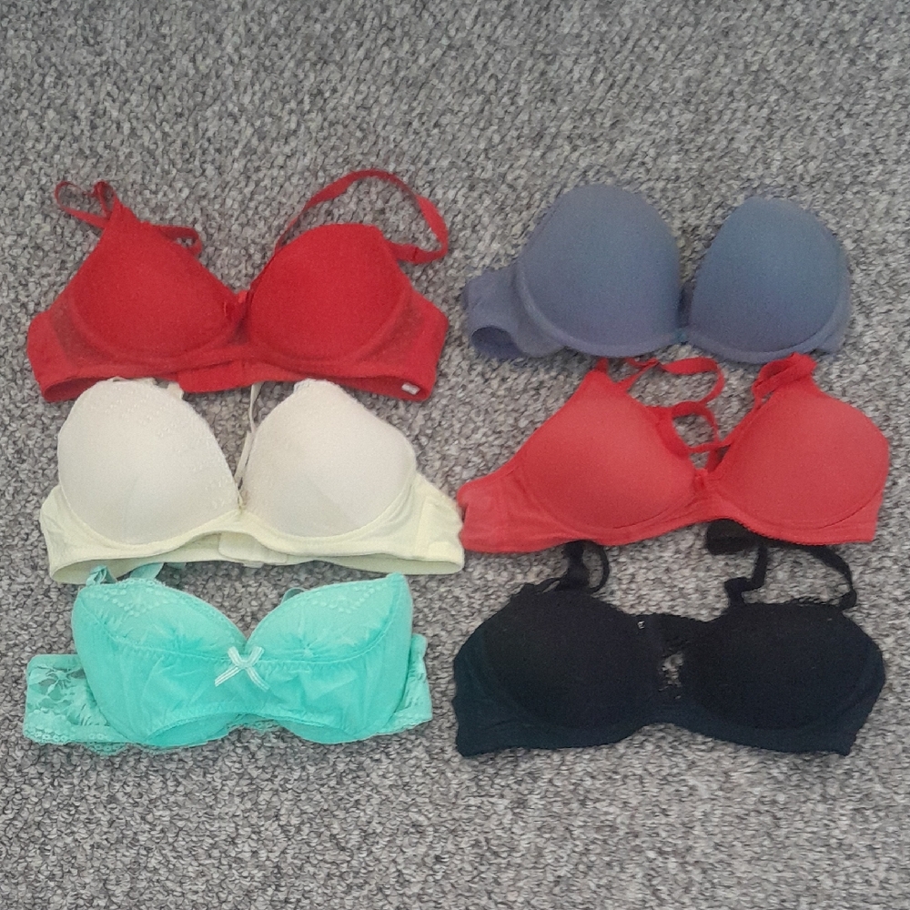 Women's Everyday T-Shirt Bra Pack - Red, Gray, Ivory, Coral, Mint, Black